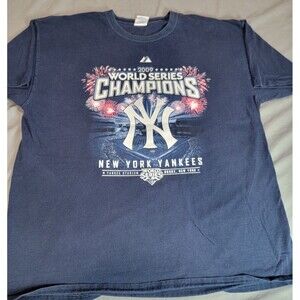 MLB New York Yankees 2009 World Series Champions T-Shirt XL Gildan Medium